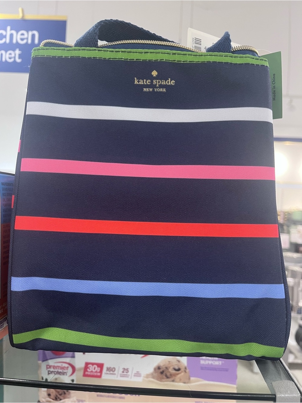 Kate spade striped navy blue lunch box lot food storage trendy viral Sunny day - Picture 2 of 3